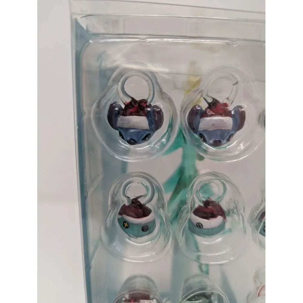 Disney Lilo Stitch Glass Table Top Christmas Tree 13pc Ornaments NEW IN BOX 2024